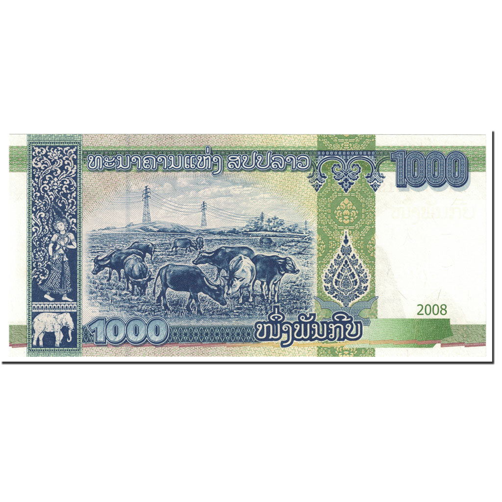 Banknote, Lao, 1000 Kip, 2008, Undated (2008), KM:39a, UNC(65-70)