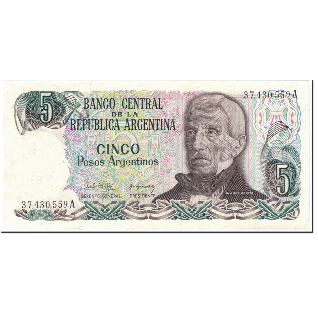 Geldschein, Argentinien, 5 Pesos Argentinos, 1984, Undated (1984), KM:312a, UNZ
