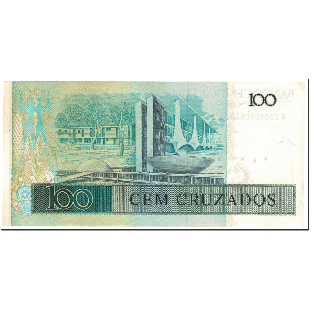 Geldschein, Brasilien, 100 Cruzados, 1987, Undated (1987), KM:211c, VZ+
