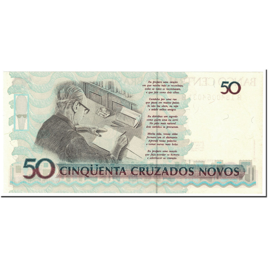 Banknote, Brazil, 50 Cruzados Novos, 1989, Undated (1989), KM:219a, UNC(64)