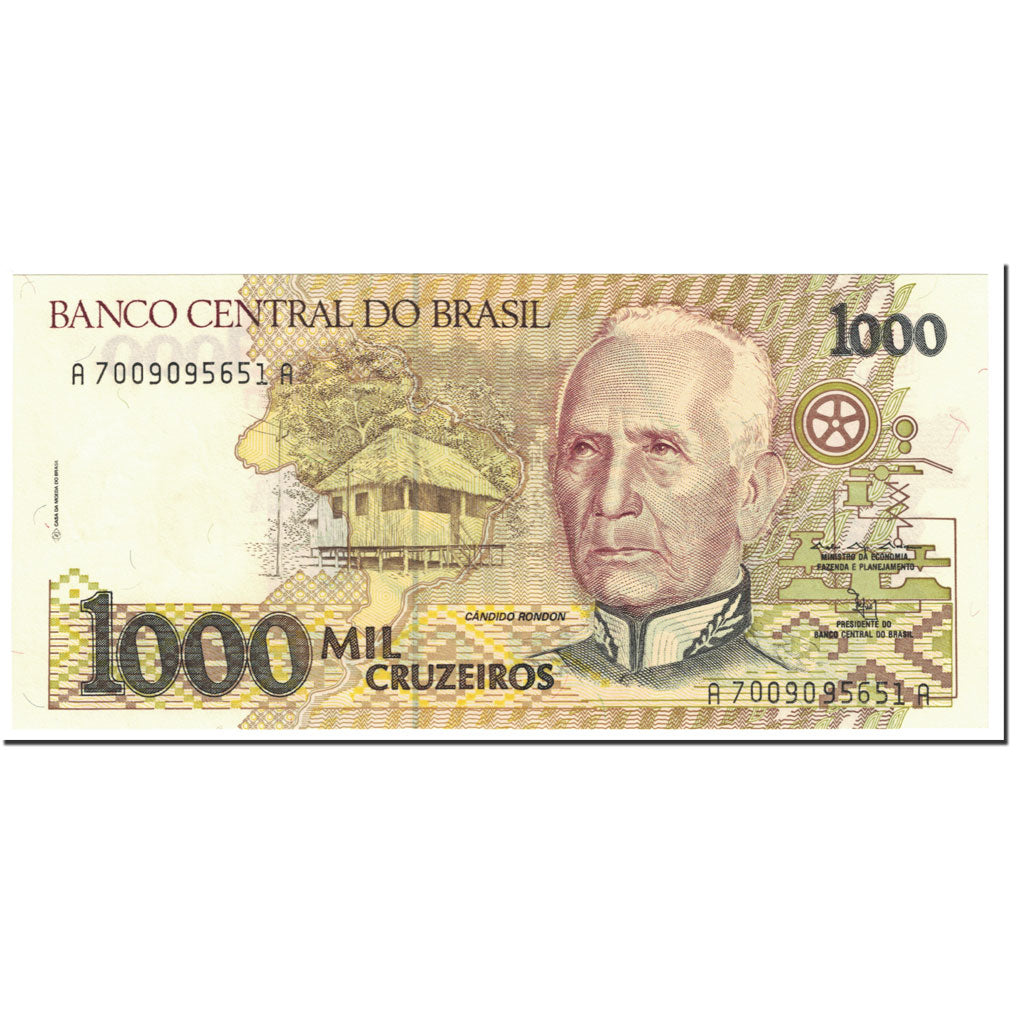 Geldschein, Brasilien, 1000 Cruzeiros, 1991, Undated (1991), KM:231c, UNZ