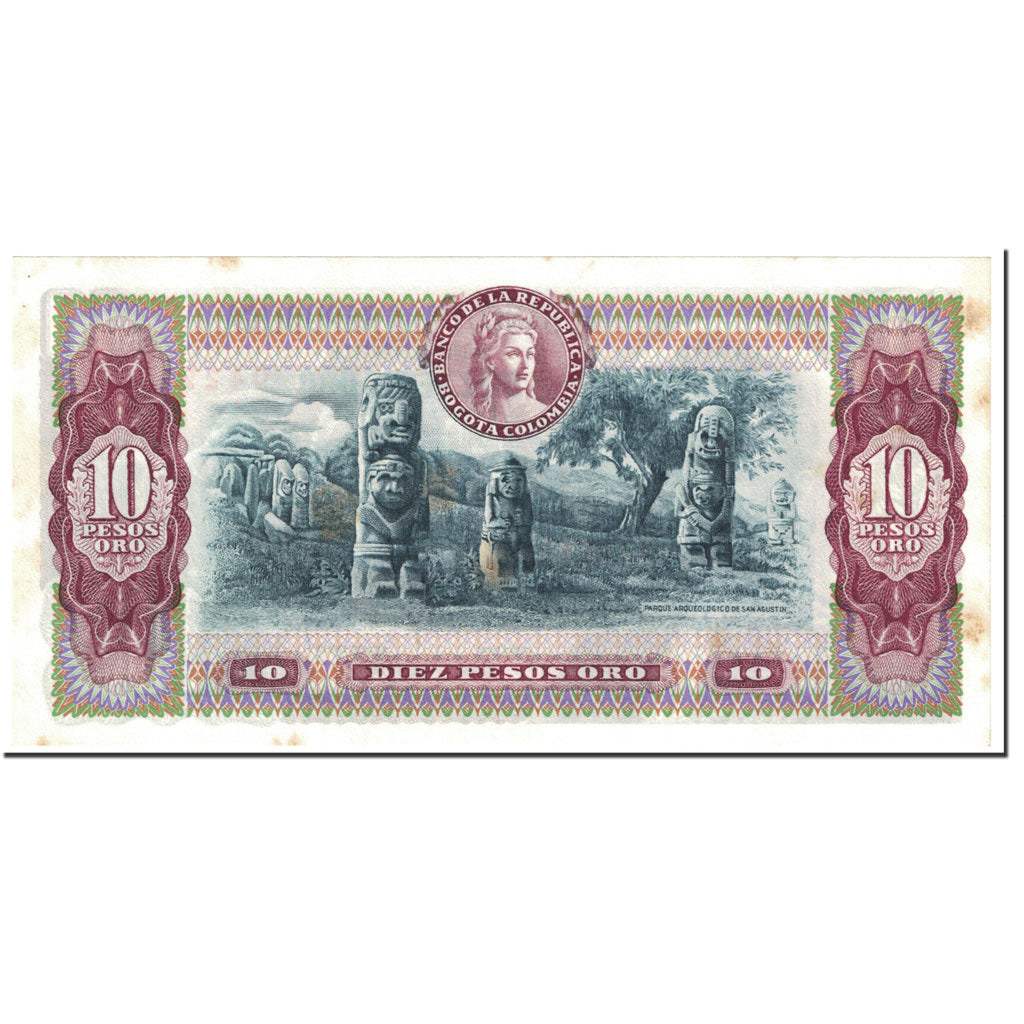 Geldschein, Kolumbien, 10 Pesos Oro, 1978, Undated (1978), KM:407f, VZ+