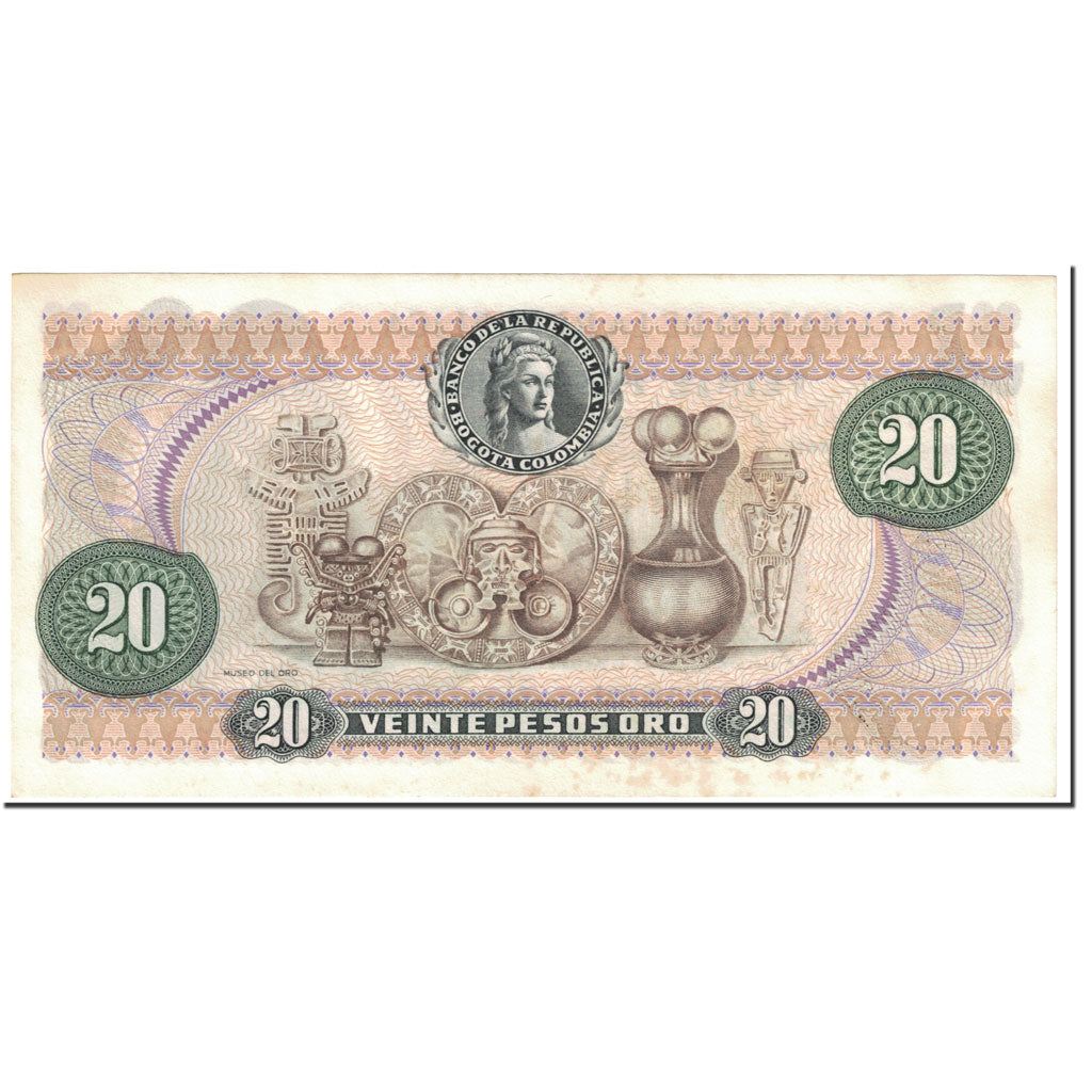 Banknote, Colombia, 20 Pesos Oro, 1983, Undated (1983), KM:409d, UNC(63)