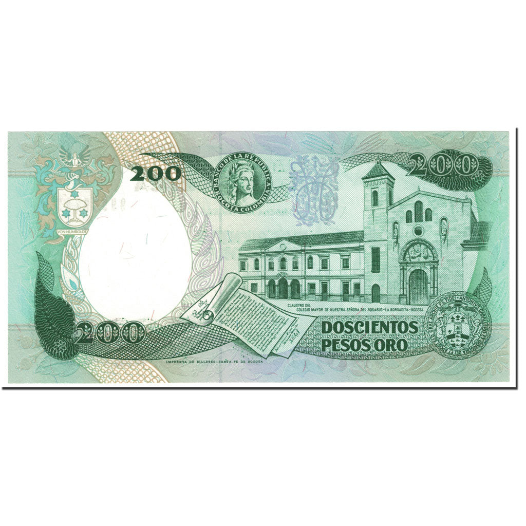 Banknote, Colombia, 200 Pesos Oro, 1992, 1992-08-10, KM:429A, UNC(65-70)