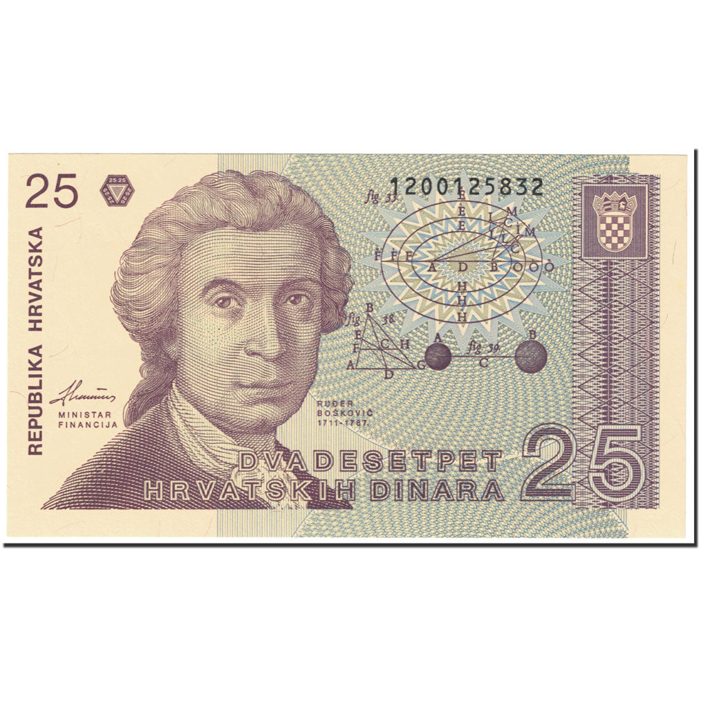Banknote, Croatia, 25 Dinara, 1991, 1991-10-08, KM:19b, UNC(65-70)