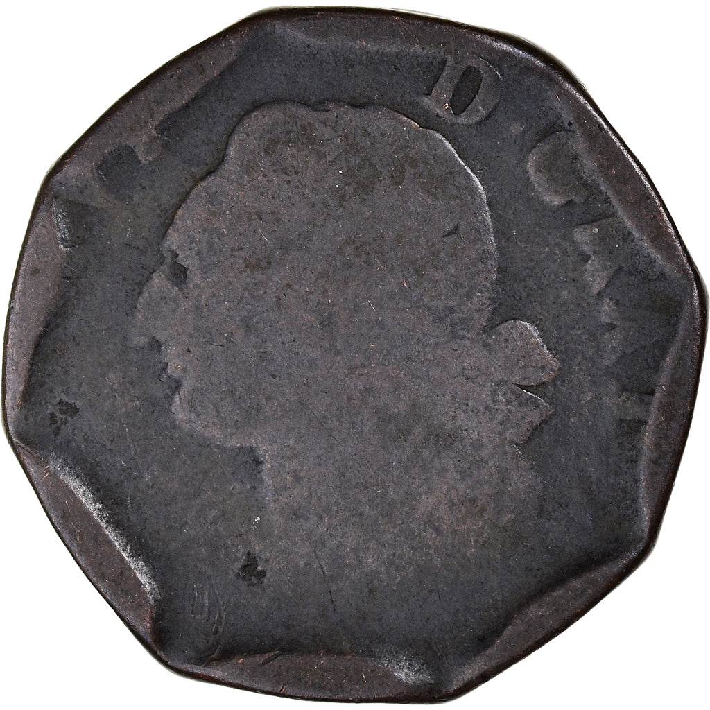 Coin, France, Sol à l'Ecu, 177[?], Palet de Jeu, VG(8-10), Copper