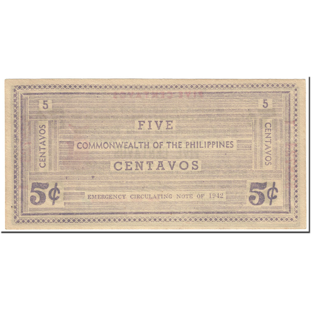 Banknote, Philippines, 5 Centavos, 1942, Undated (1942), KM:S640a, UNC(64)