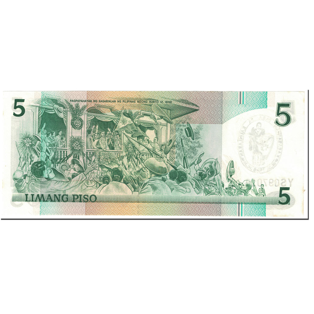 Banknote, Philippines, 5 Piso, 1990, UNdated (1990), KM:178a, UNC(65-70)