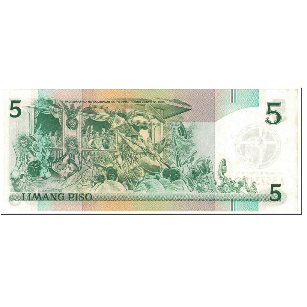 Banknote, Philippines, 5 Piso, 1991, Undated (1991), KM:179, UNC(65-70)