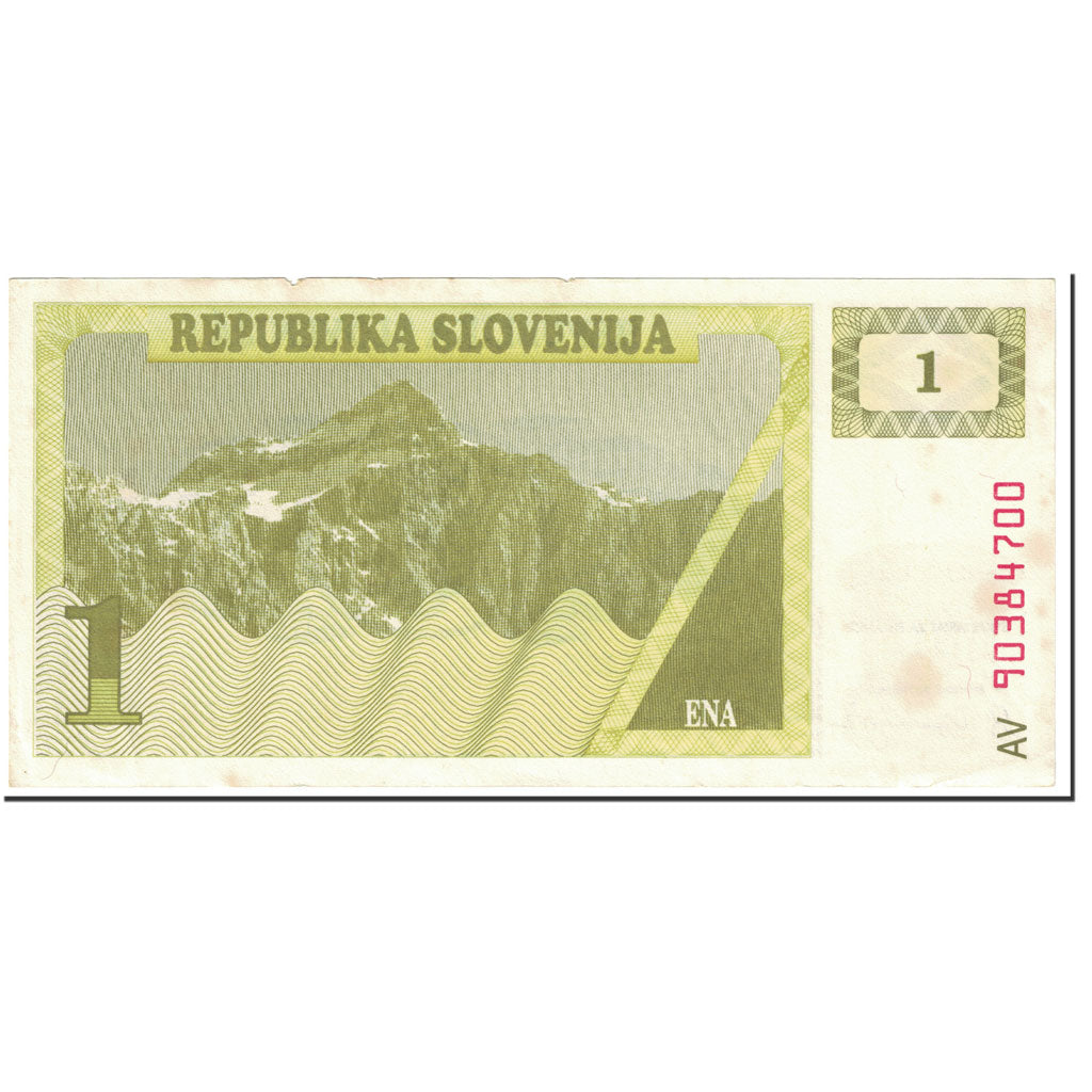 Biljet, Slovenië, 1 (Tolar), 1990, UNdated (1990), KM:1a, TTB