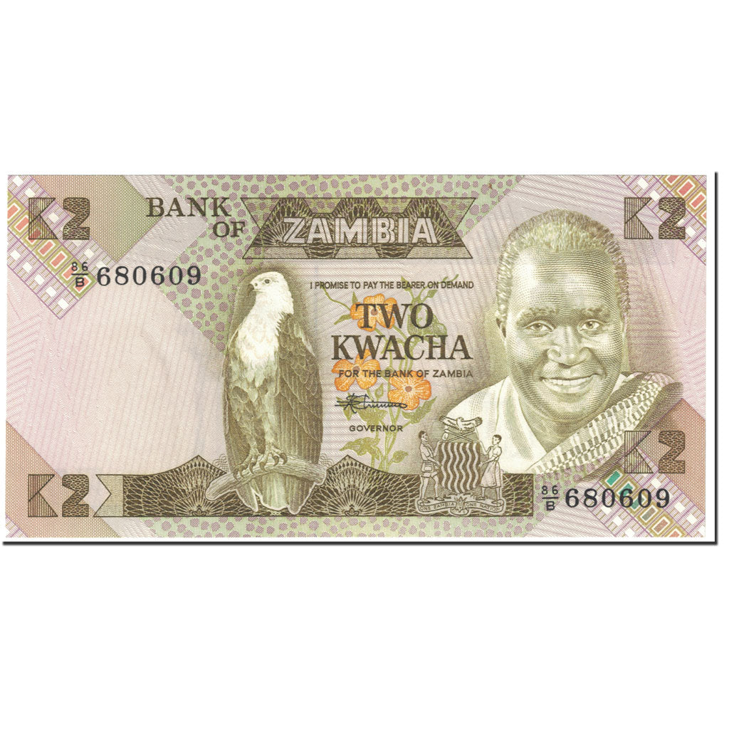 Banknote, Zambia, 2 Kwacha, 1980, Undated (1980-1988), KM:24c, UNC(65-70)