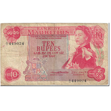 Banknote, Mauritius, 10 Rupees, 1967, Undated (1967), KM:31b, VF(20-25)