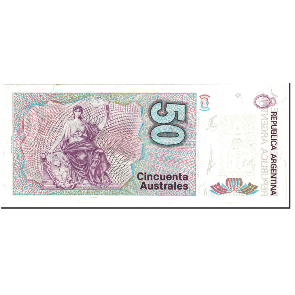 Banknote, Argentina, 50 Australes, 1989, Undated (1989), KM:326b, UNC(64)
