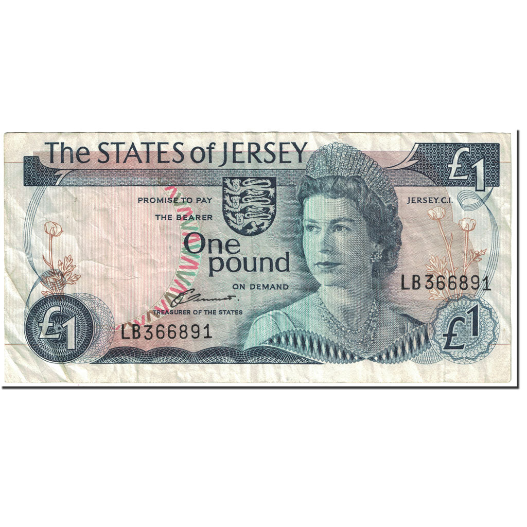 Banknote, Jersey, 1 Pound, 1976-1988, Undated (1976-1988), KM:11a, EF(40-45)