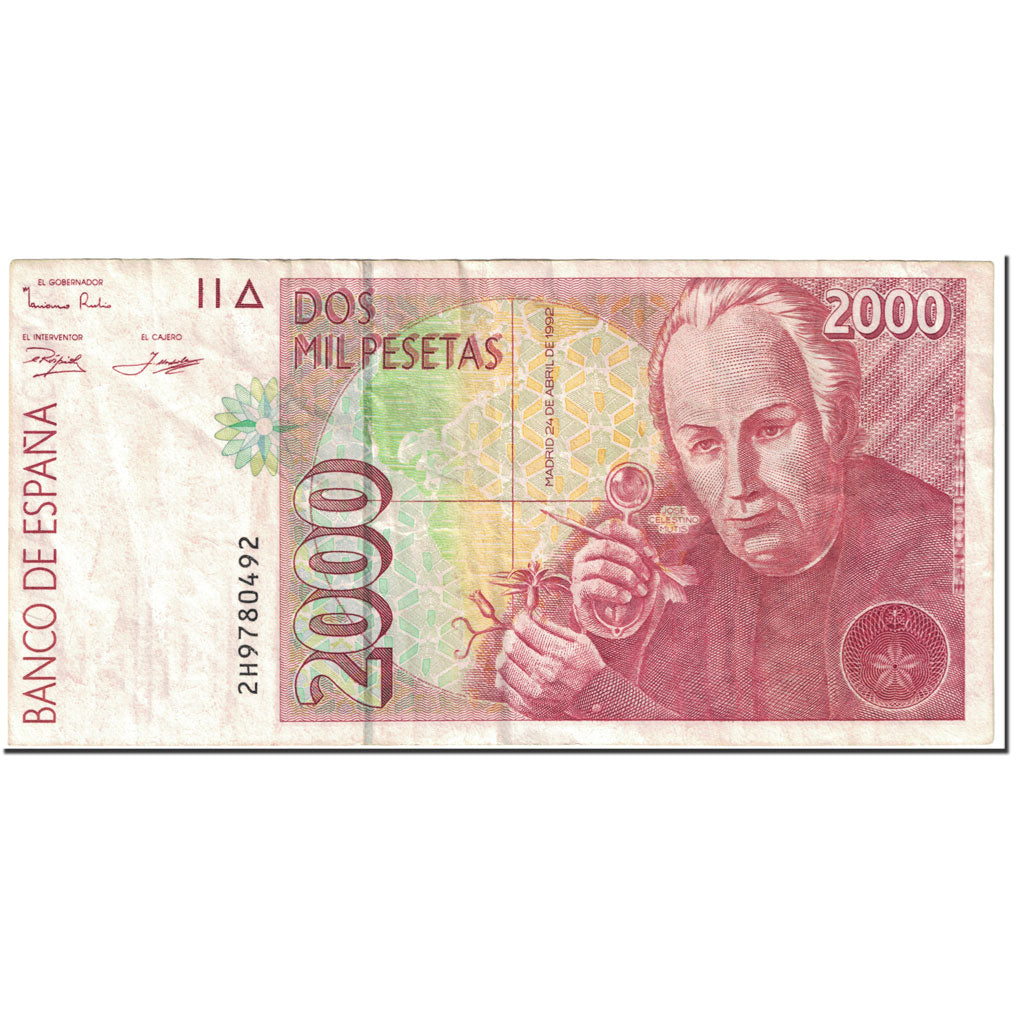 Banknote, Spain, 2000 Pesetas, 1992, 1992-04-24, KM:162, AU(50-53)
