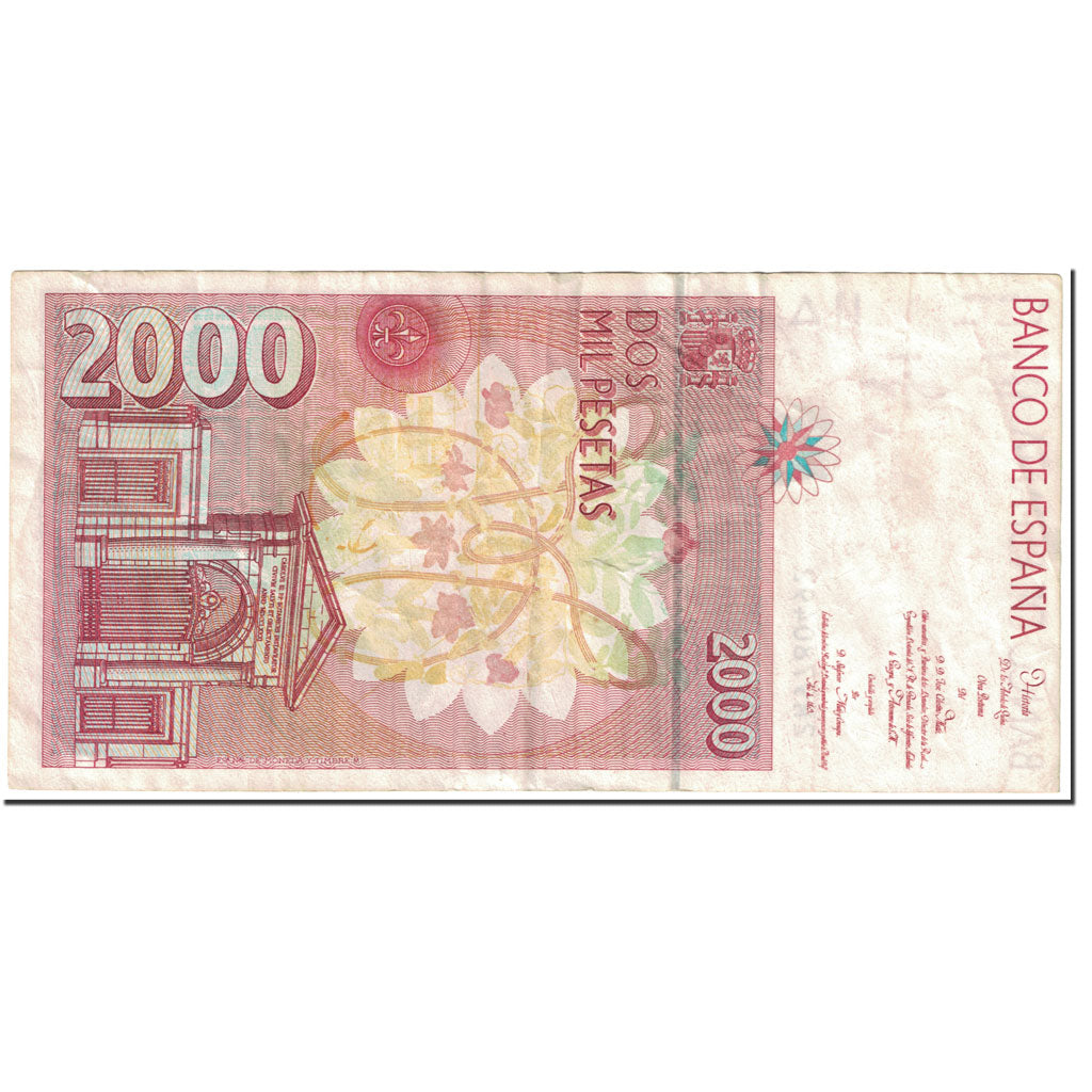 Banknote, Spain, 2000 Pesetas, 1992, 1992-04-24, KM:162, AU(50-53)