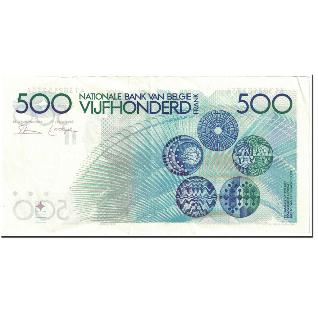 Banknote, Belgium, 500 Francs, 1982, Undated (1982), KM:143a, AU(55-58)