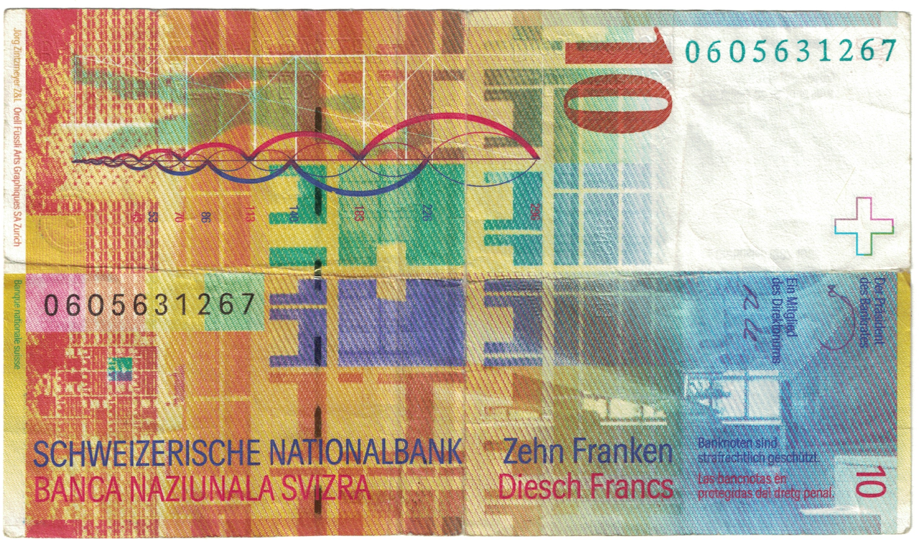 Banknote, Switzerland, 10 Franken, 2006, Undated (2006), KM:67b, VF(20-25)