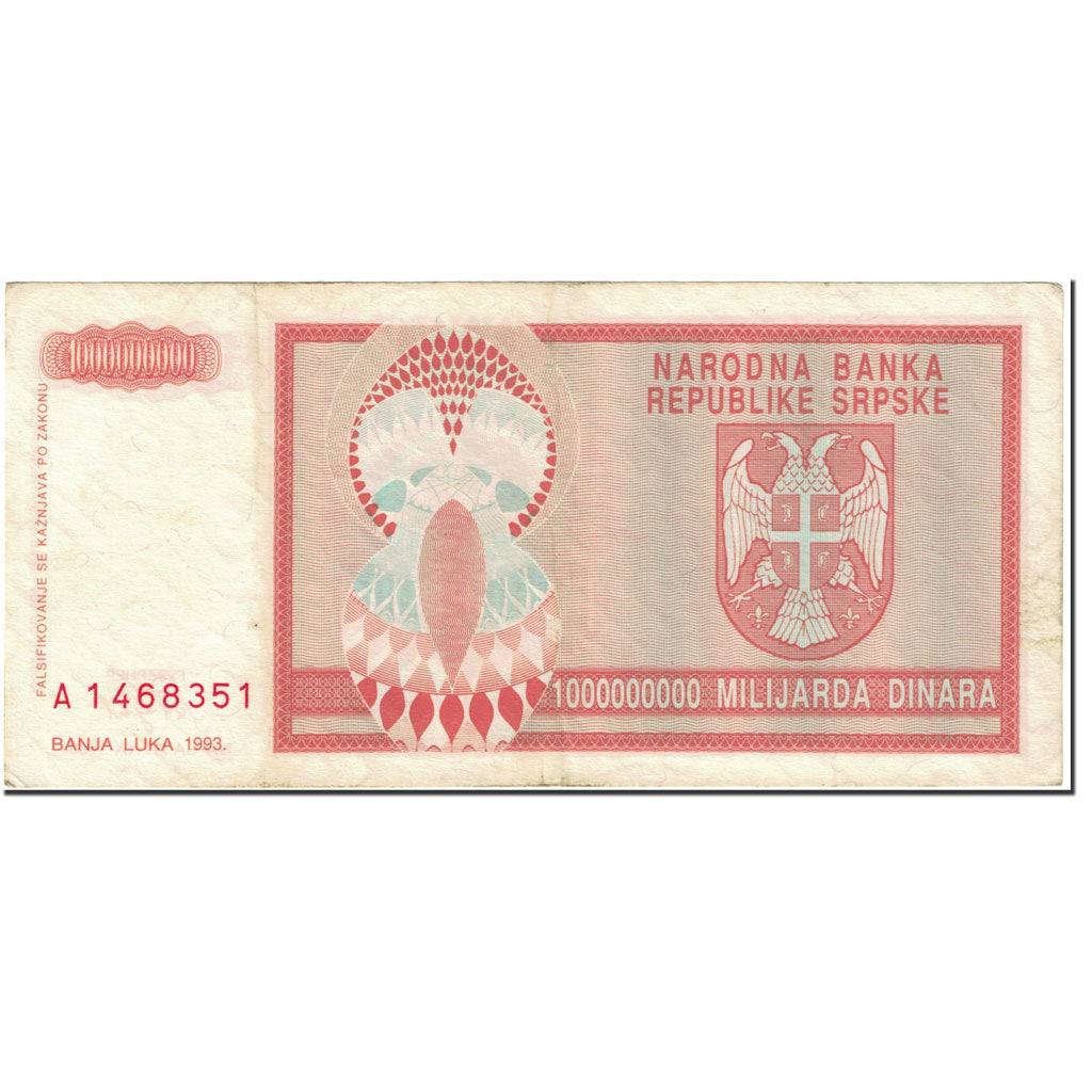 Billet, Bosnia - Herzegovina, 1 Milliard Dinara, 1993, Undated (1993), KM:147a