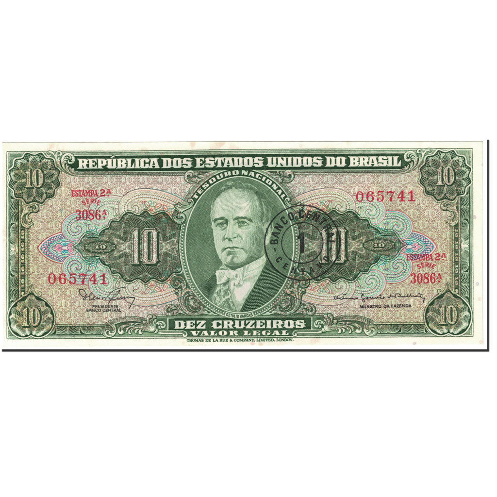 Banconote, Brasile, 1 Centavo on 10 Cruzeiros, 1966, KM:183a, Undated (1966)
