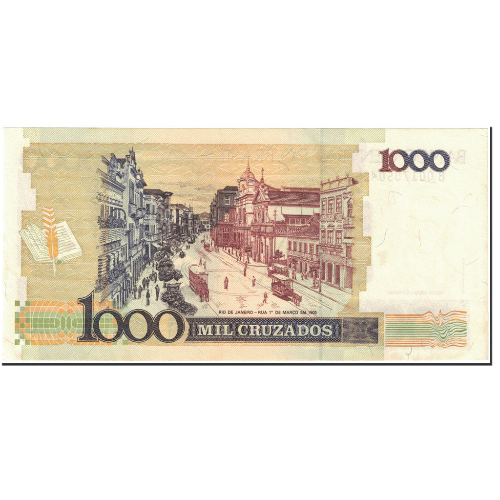 Banconote, Brasile, 1 Cruzado Novo on 1000 Cruzados, 1989, KM:216b, Undated