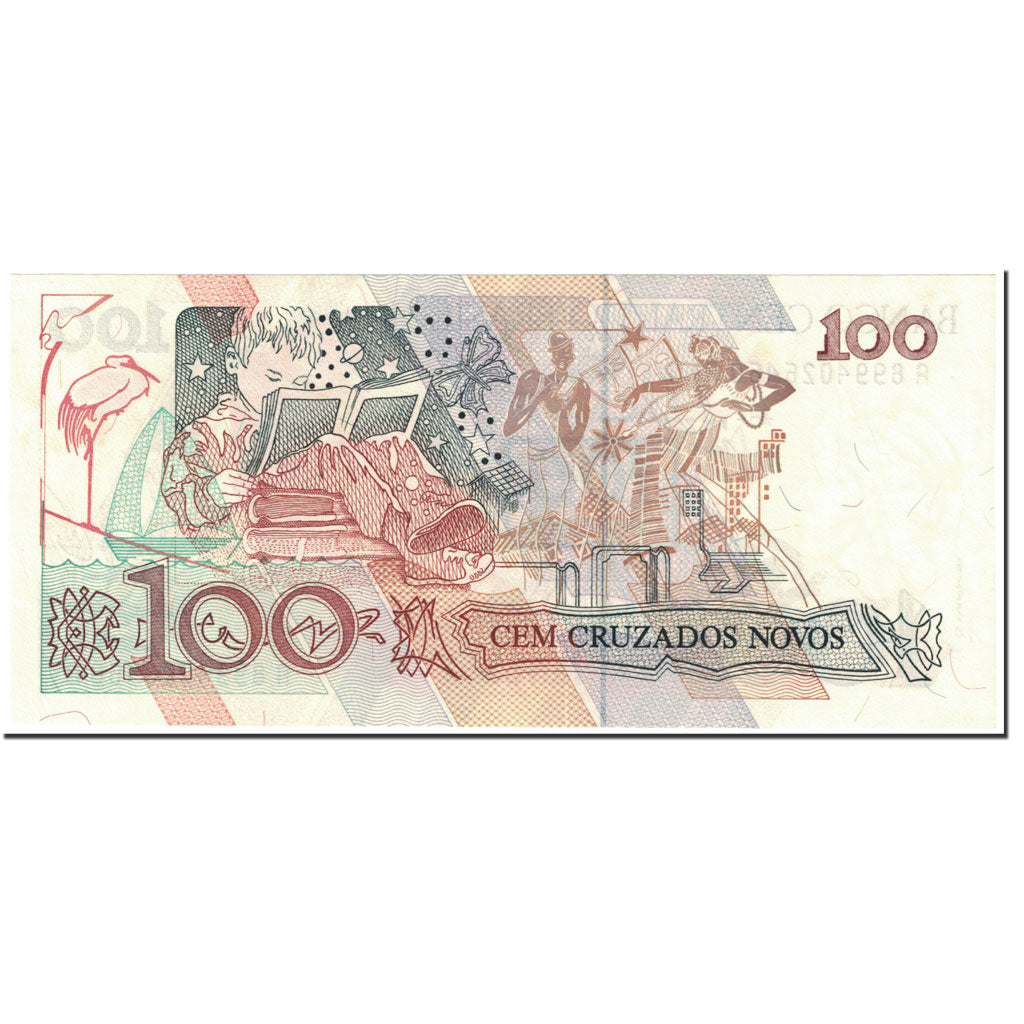 Banconote, Brasile, 100 Cruzeiros on 100 Cruzados Novos, 1991, KM:224b, Undated