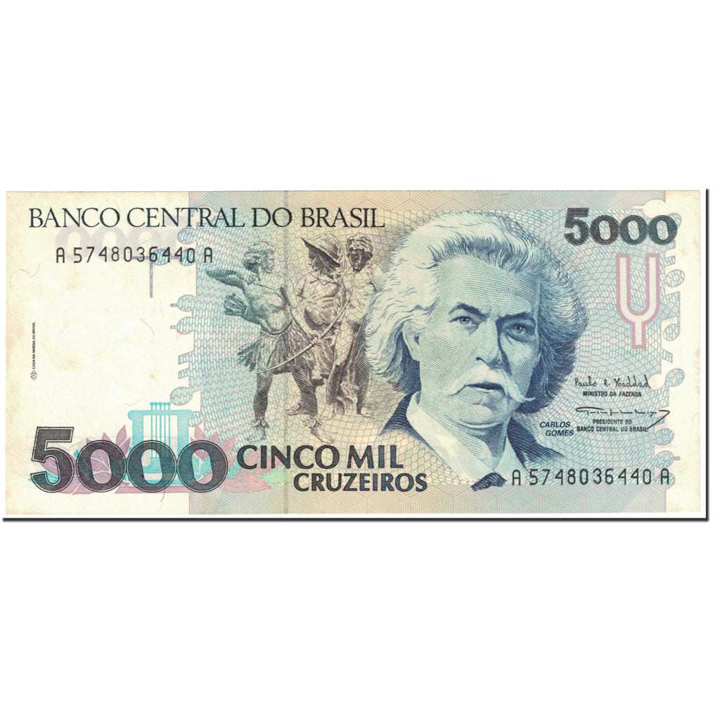Banconote, Brasile, 5000 Cruzeiros, 1993, KM:232c, Undated (1993), SPL+
