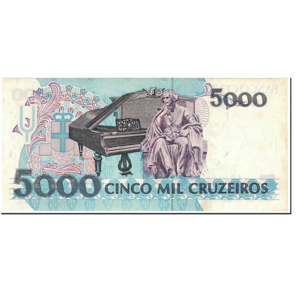 Banconote, Brasile, 5000 Cruzeiros, 1993, KM:232c, Undated (1993), SPL+