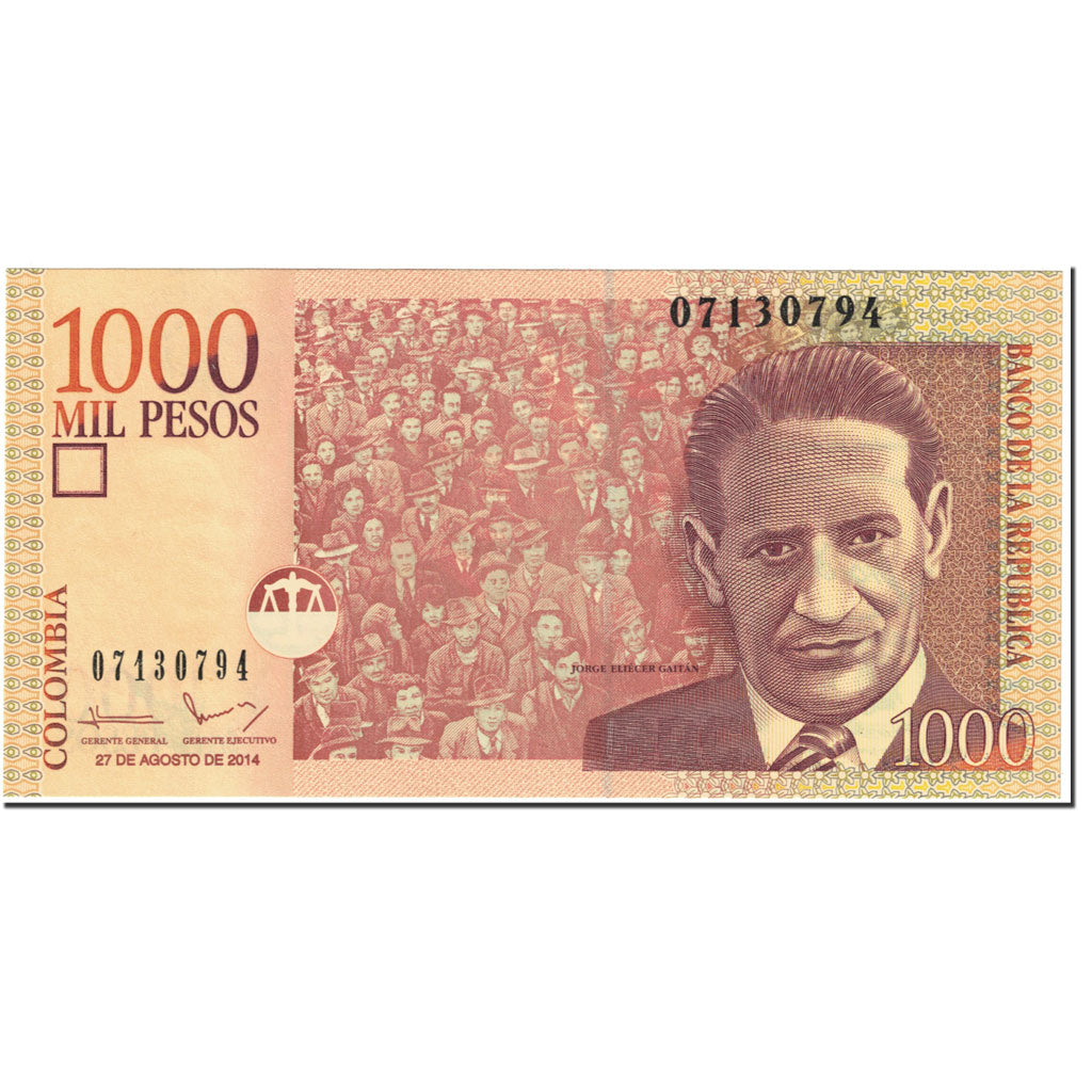 Banknote, Colombia, 1000 Pesos, 2014, 2014-08-27, KM:456a, UNC(65-70)