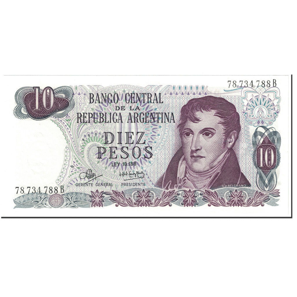 Banknote, Argentina, 10 Pesos, 1973, Undated (1973), KM:289, UNC(65-70)
