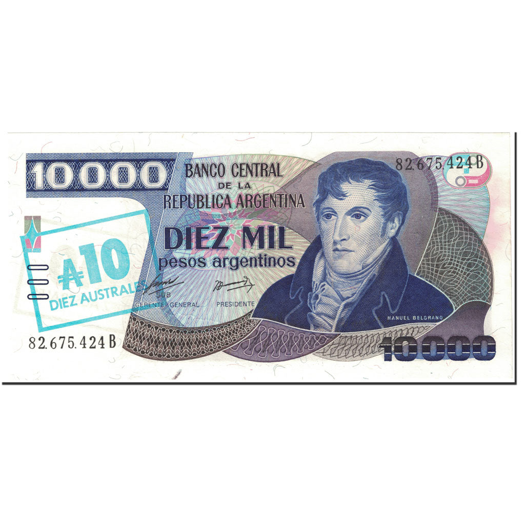 Banknote, Argentina, 10 Australes, 1985, Undated (1985), KM:322b, UNC(65-70)