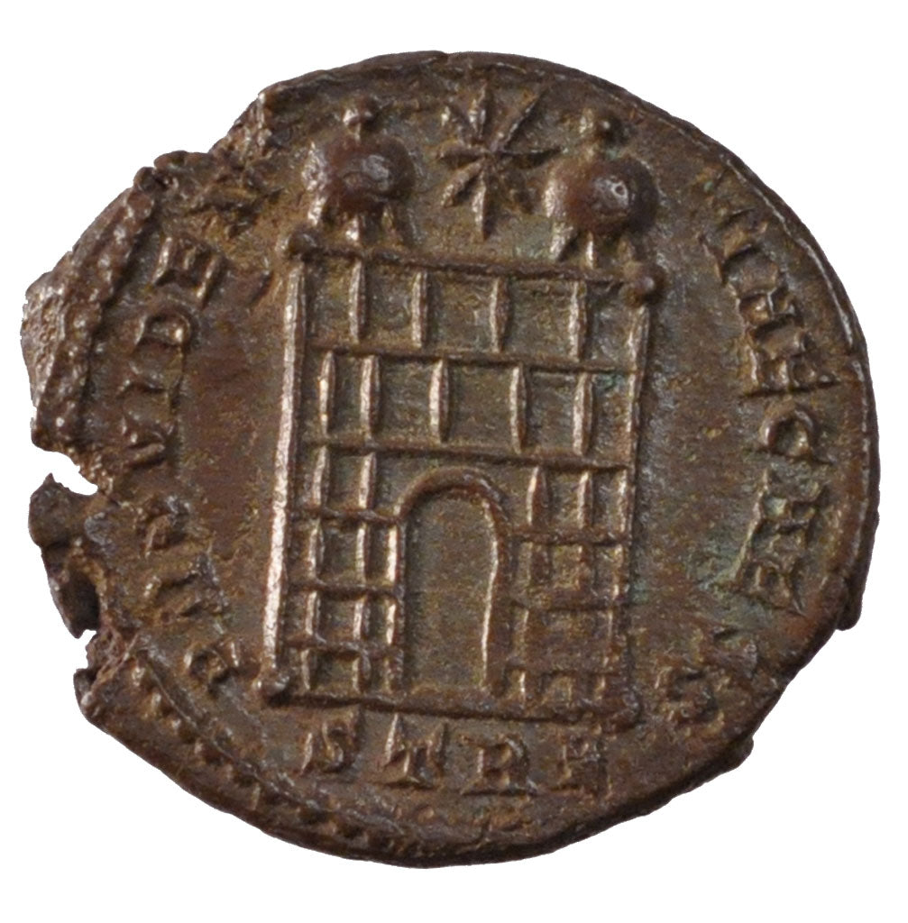 Constantine II, Nummus, Trier, AU(55-58), Bronze, Cohen #165, 2.90