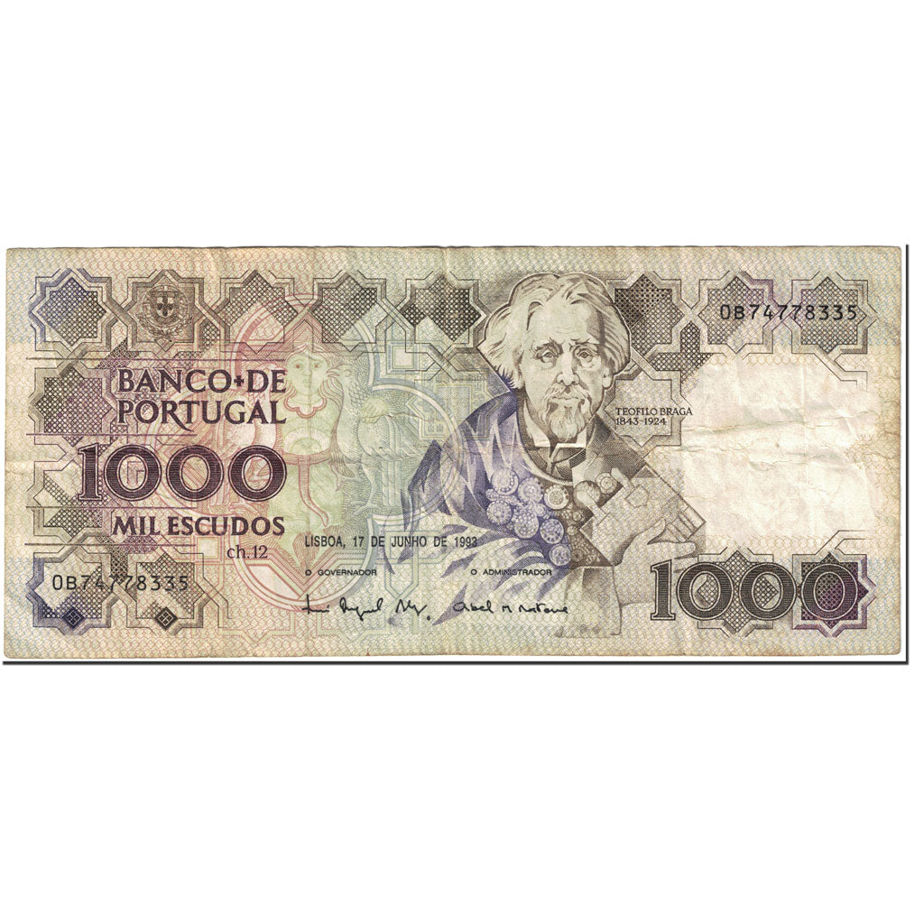Billet, Portugal, 1000 Escudos, 1993, 1993-06-17, KM:181j, TB