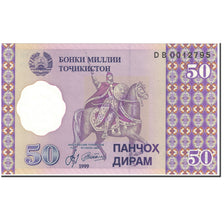 Billete, 50 Diram, 1999-2000, Tayikistán, Undated (1999-2000), KM:13a, UNC