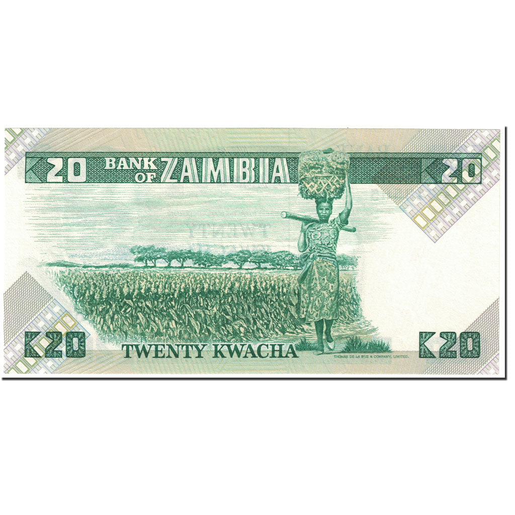 Banknote, Zambia, 20 Kwacha, 1986-1988, Undated (1986-1988), KM:27e, UNC(65-70)