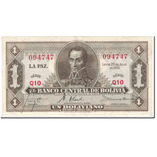 Billete, 1 Boliviano, 1951, Bolivia, Old Date 1928-07-20, KM:128b, SC+