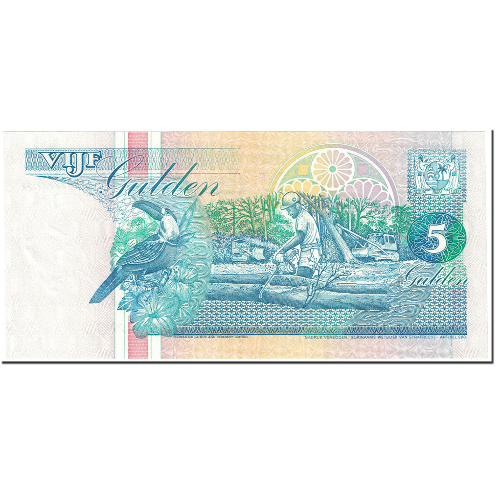 Billet, Surinam, 5 Gulden, 1991, 1991-07-09, KM:136a, SUP