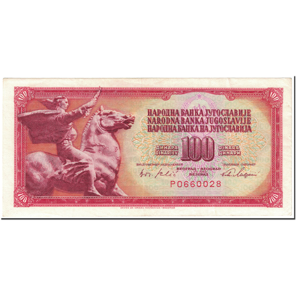 Banknote, Yugoslavia, 100 Dinara, 1965, 1965-08-01, KM:80a, AU(50-53)