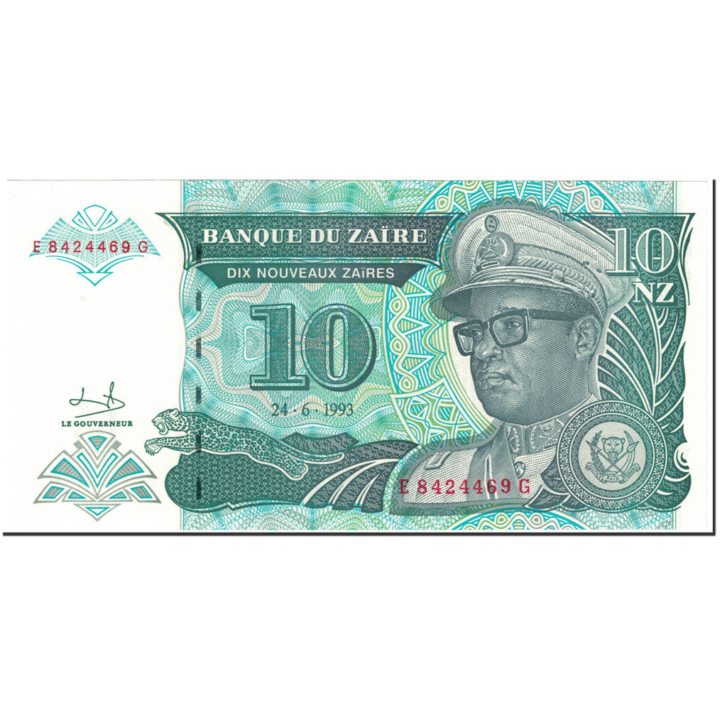 Billet, Zaïre, 10 Nouveaux Zaïres, 1993, 1993-06-24, KM:54a, NEUF