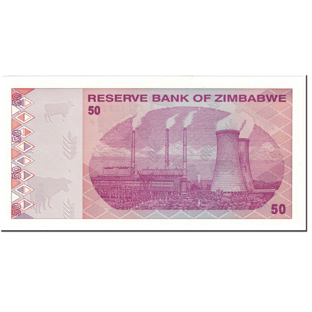 Banknote, Zimbabwe, 50 Dollars, 2009, Undated (2009), KM:96, UNC(65-70)