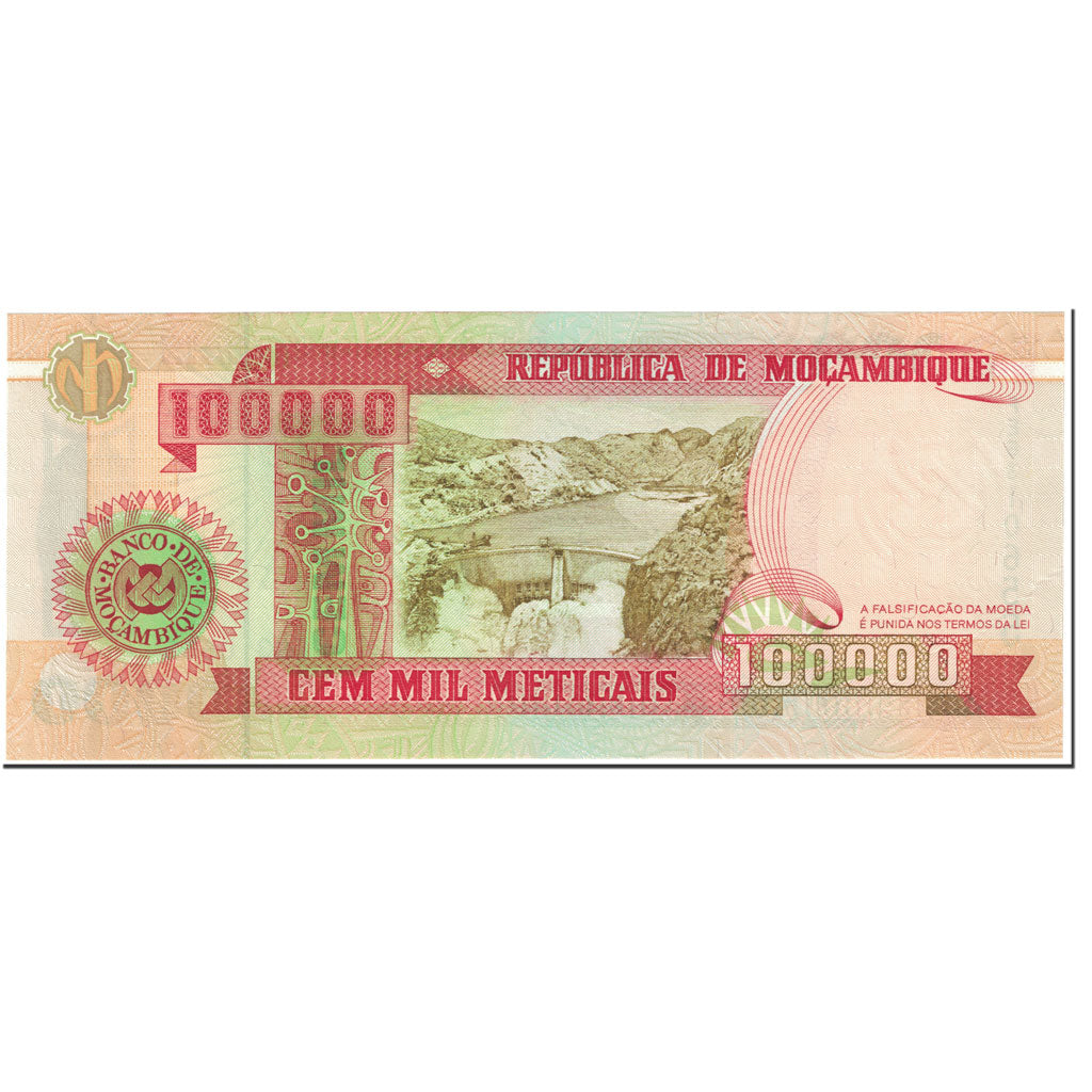 Billet, Mozambique, 100,000 Meticais, 1993, Undated (1993), KM:139, NEUF