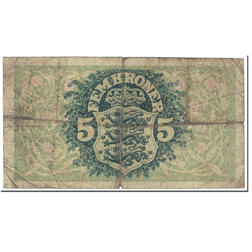 Banknote, Denmark, 5 Kroner, 1942, Undated (1942), KM:30h, VG(8-10)