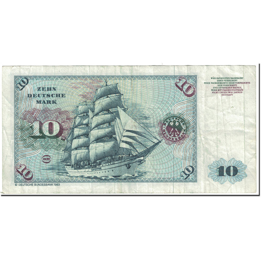 Banconote, GERMANIA - REPUBBLICA FEDERALE, 10 Deutsche Mark, 1980, 1980-01-02