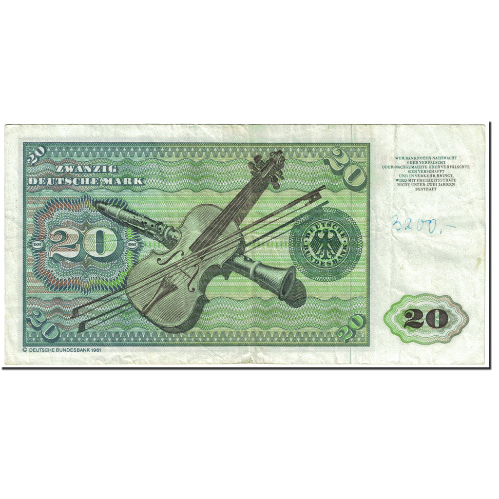 Banknote, GERMANY - FEDERAL REPUBLIC, 20 Deutsche Mark, 1980, 1980-01-02