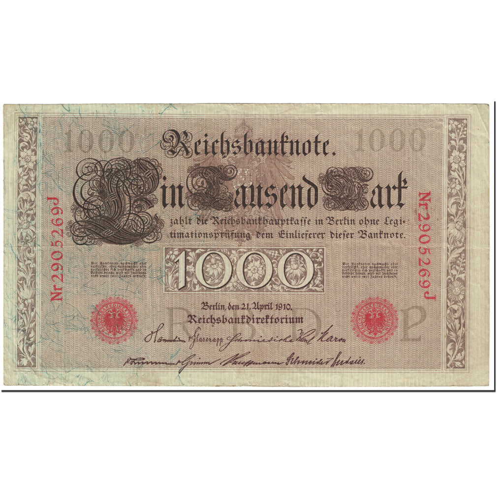 Biljet, Duitsland, 1000 Mark, 1910, 1910-04-21, KM:44b, TTB