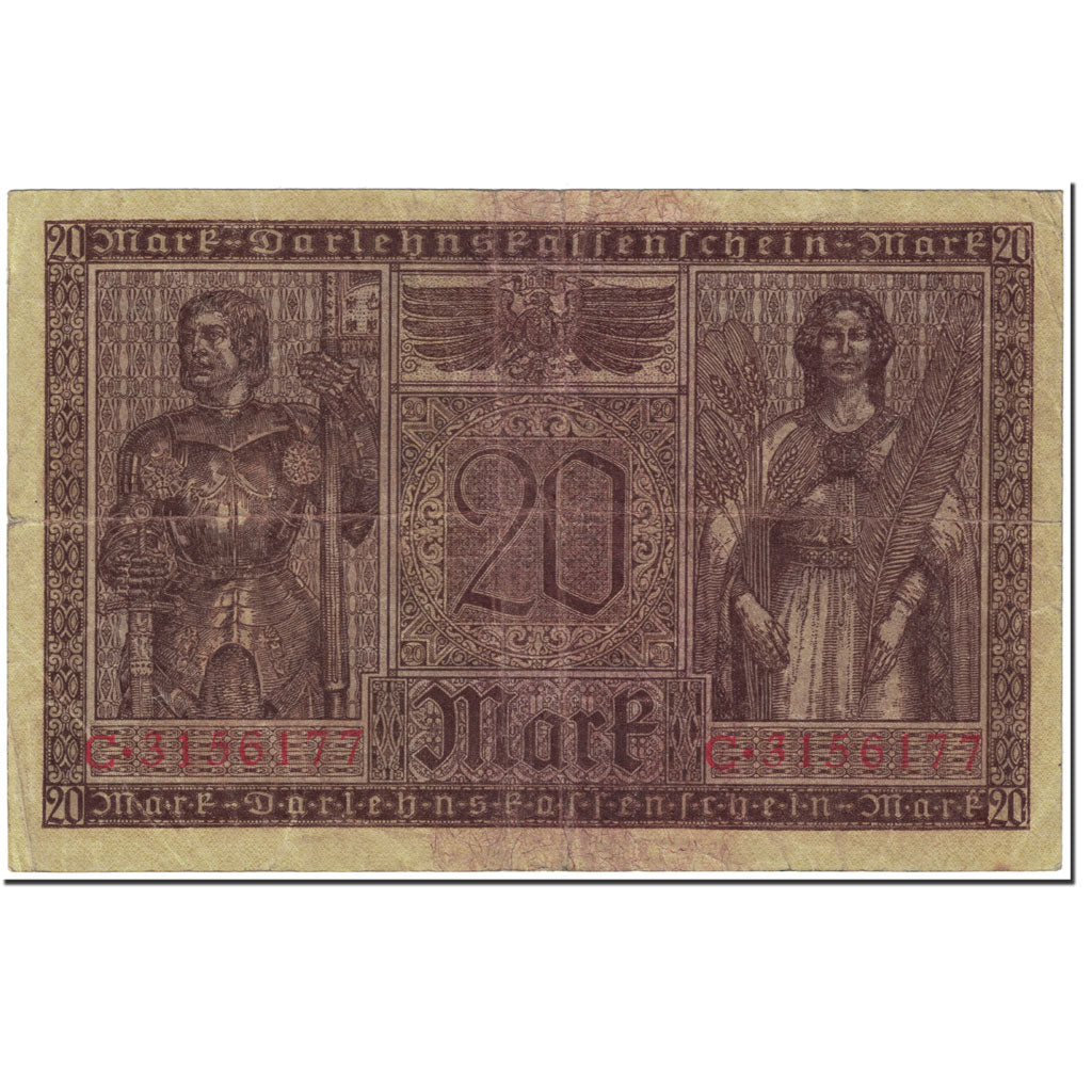 Banknote, Germany, 20 Mark, 1918, 1918-02-20, KM:57, VF(30-35)