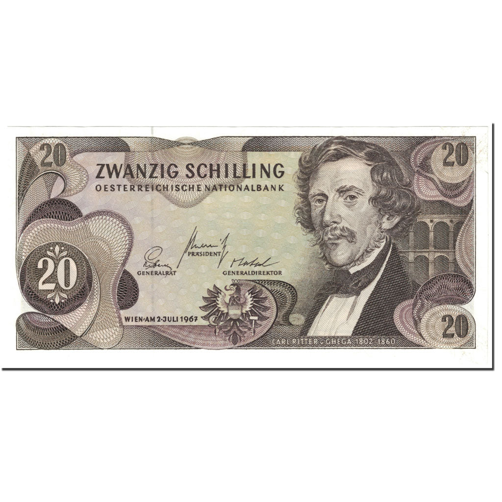 Banknote, Austria, 20 Schilling, 1967, 1967-07-02, KM:142a, UNC(65-70)
