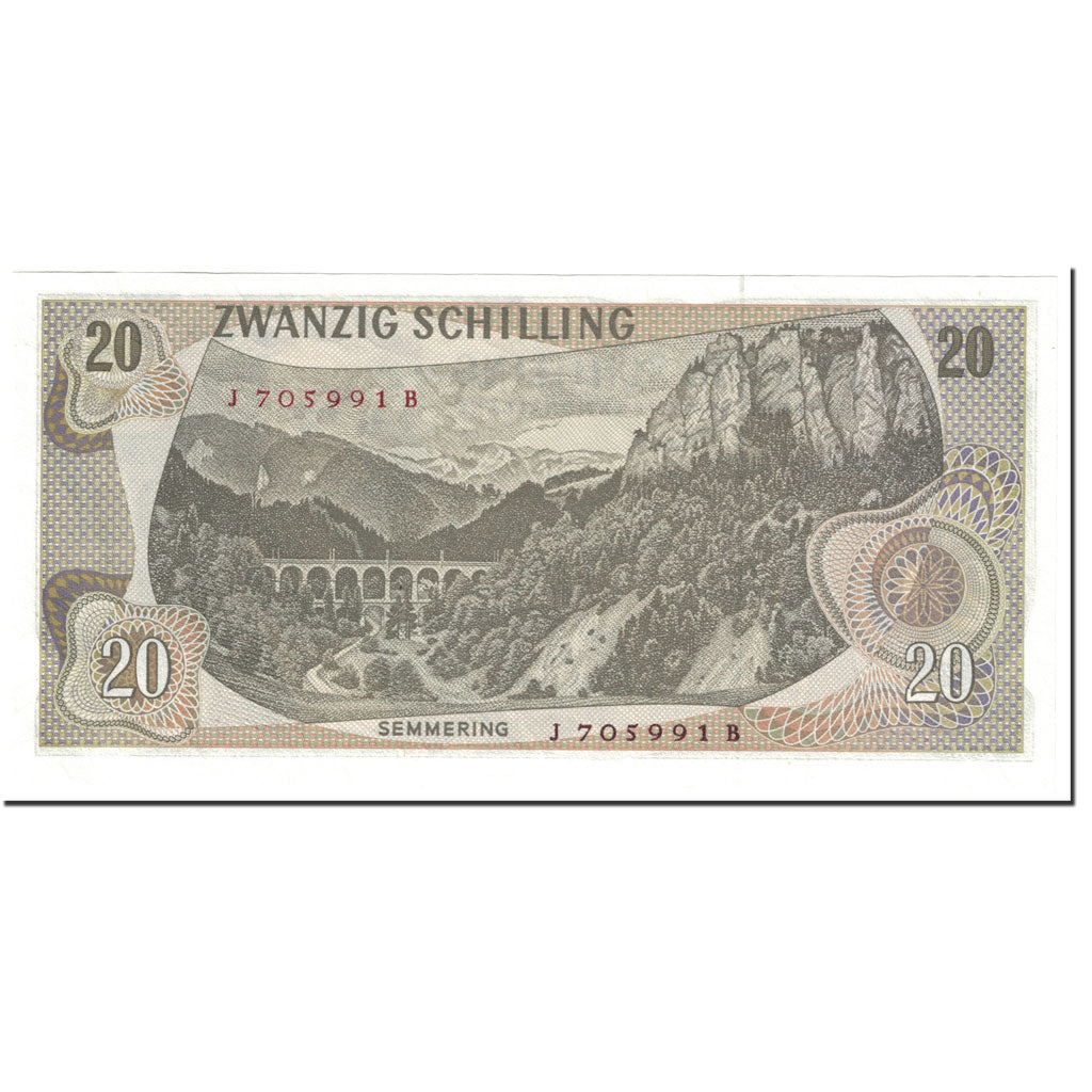 Banknote, Austria, 20 Schilling, 1967, 1967-07-02, KM:142a, UNC(65-70)