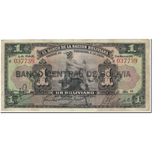 Biljet, Bolivia, 1 Boliviano, 1929, Old Date 1911-05-11, KM:112, TB+