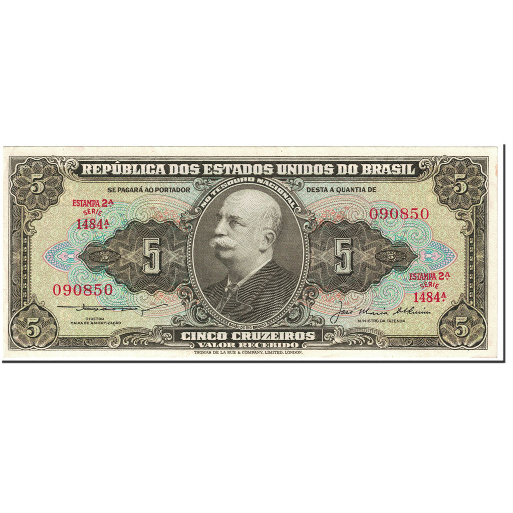 Banconote, Brasile, 5 Cruzeiros, 1953-1959, Undated (1953-1959), KM:158c, SPL-